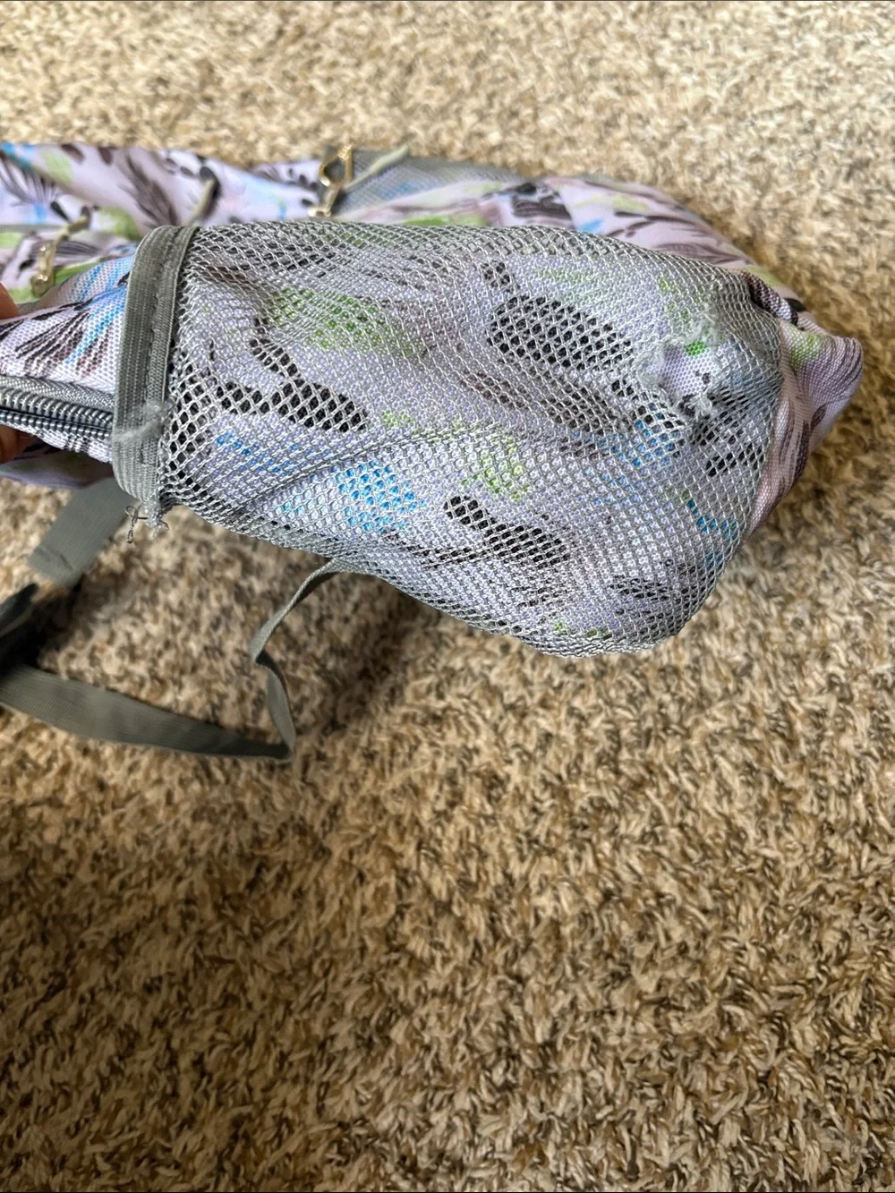 Hooey Light Gray Backpack with Green and Blue Cactus Print